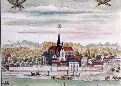 Dessin aquarellé coll. Gaignières, daté de 1696