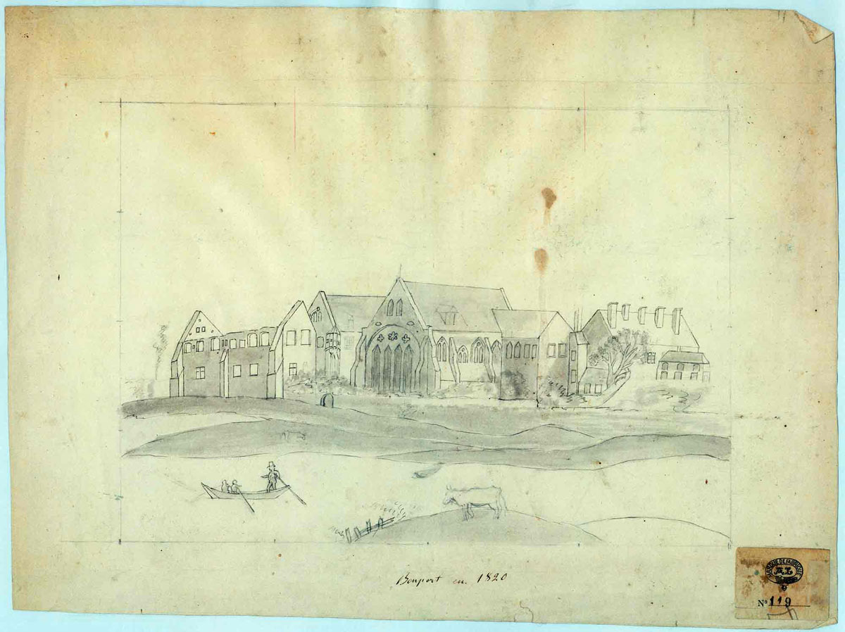 Gravure "Bonport en 1820"